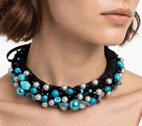 Colier statement '' Blue Colors "