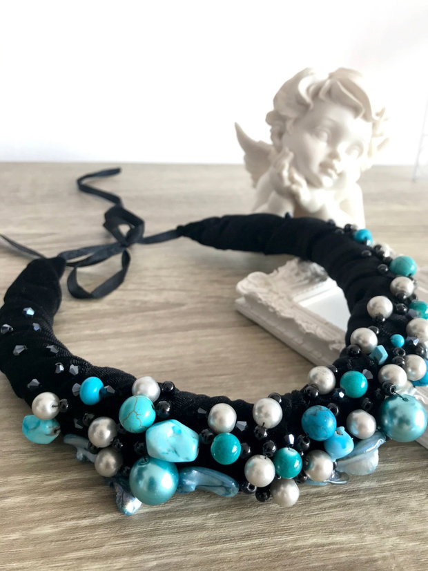 Colier statement '' Blue Colors "