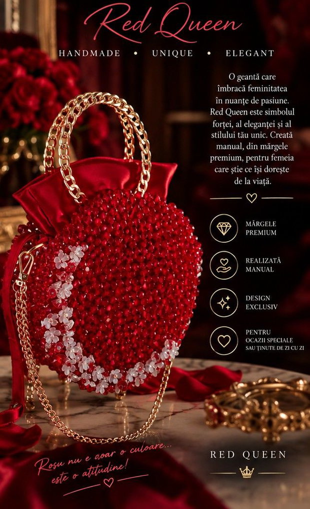 Poșetă handmade din mărgele
