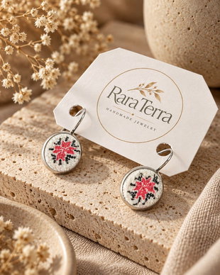 Cercei Zestrea  Heirloom Stitch Drops | Lut polimeric | RaraTerra