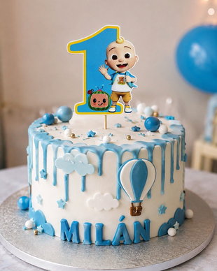 Topper tort Cocomelon cu cifră