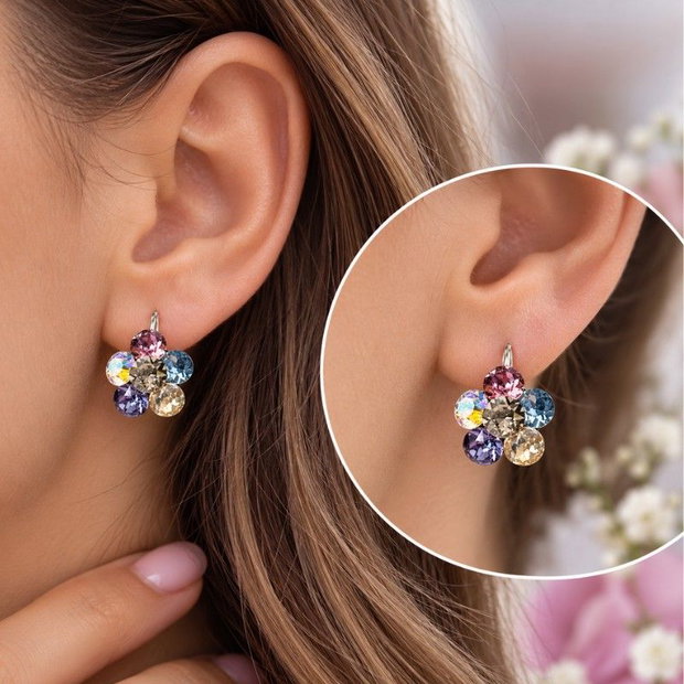 Cercei handmade Chaton Flower - Argint 925