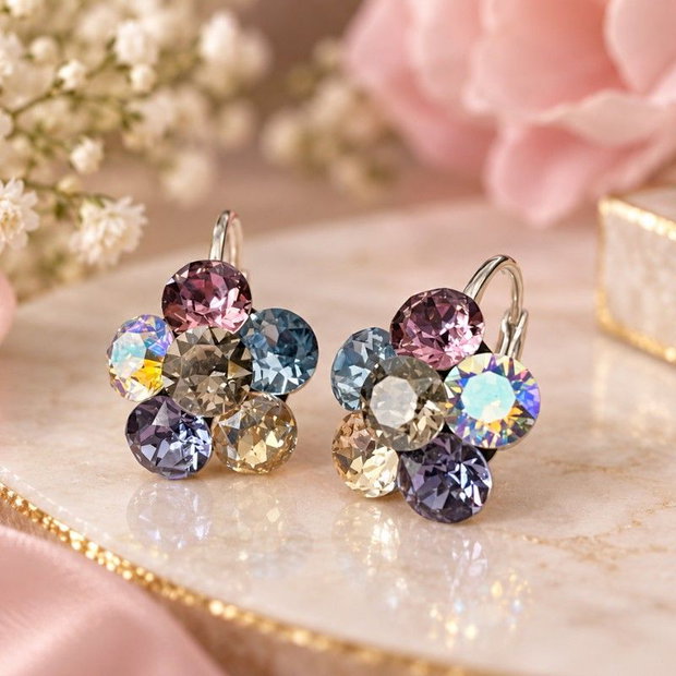 Cercei handmade Chaton Flower - Argint 925