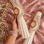 Set lumânări decorative pentru nuntă, personalizate  Perle & Accente Aurii