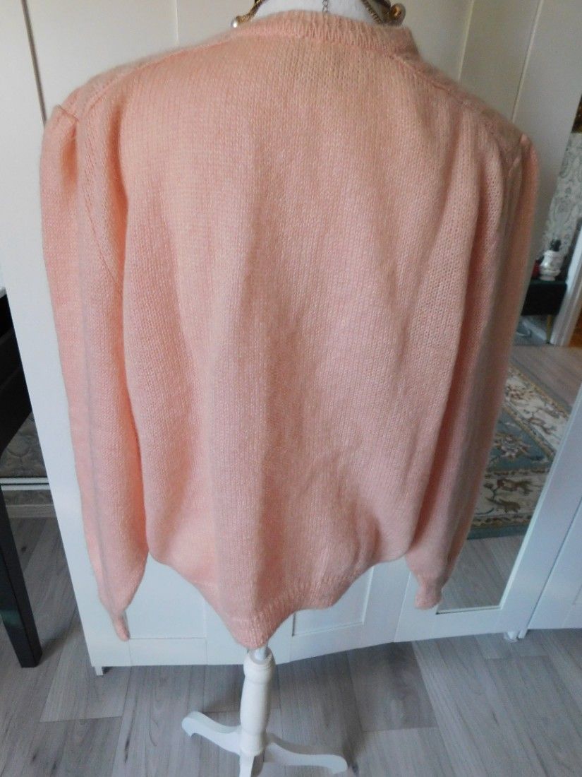 Cardigan Italia, mohair, neutilizat, masura 48 - 50, broderie manuala