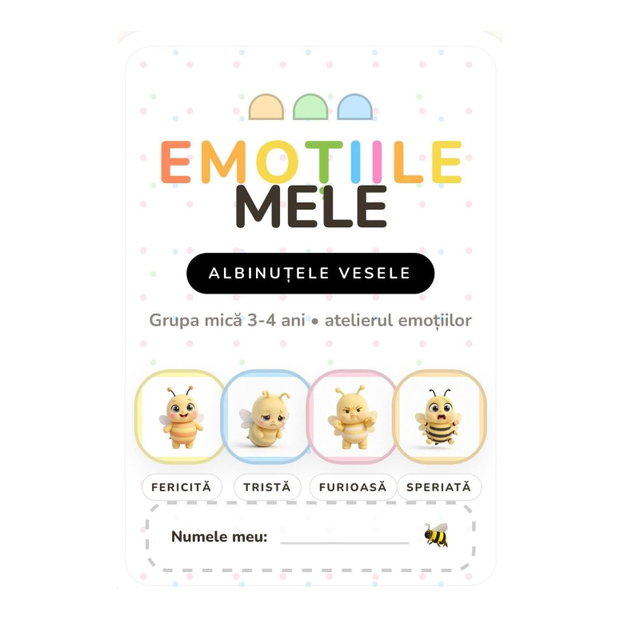 EMOTIILE MELE - Albinutele vesele- Fise Emotii 3-4 ani- PDF printabil