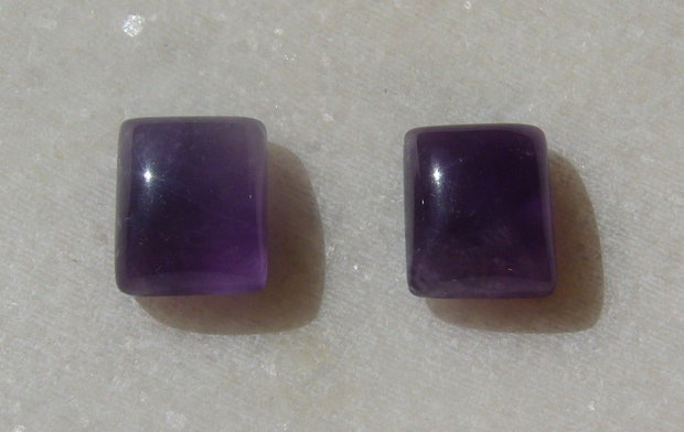 (2 bucati) Ametist cabochon dreptunghic aprox 12x10x6 mm