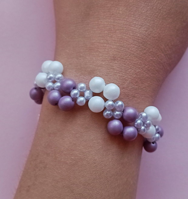 Brățară handmade Lavender Pearl