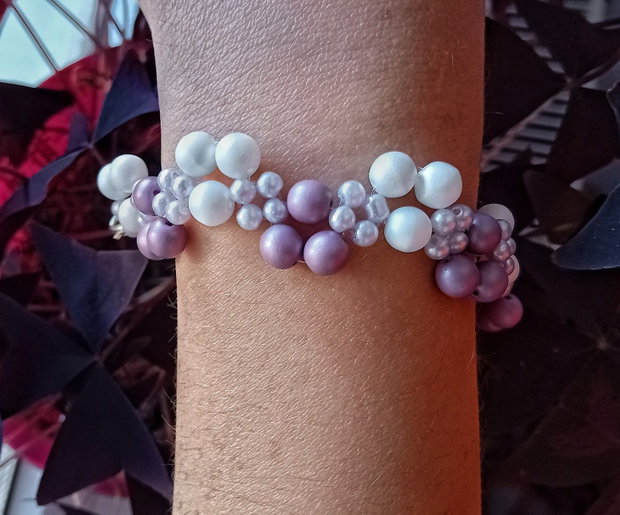 Brățară handmade Lavender Pearl