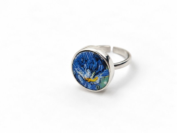 Inel "Little Iris" din argint si fragment de portelan