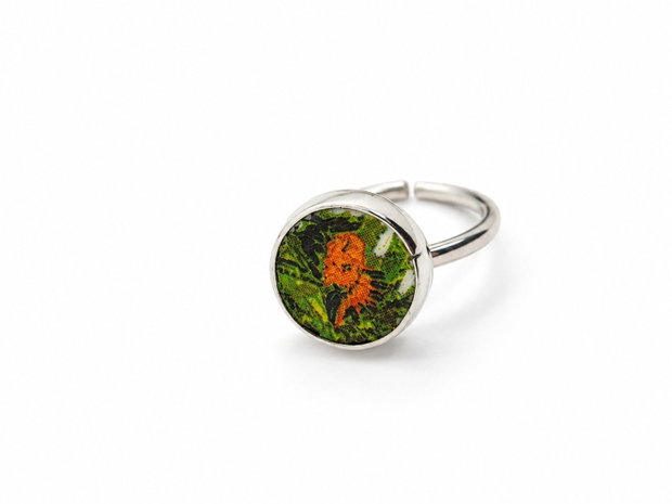 Inel "Little Marigold" din argint si fragment de portelan