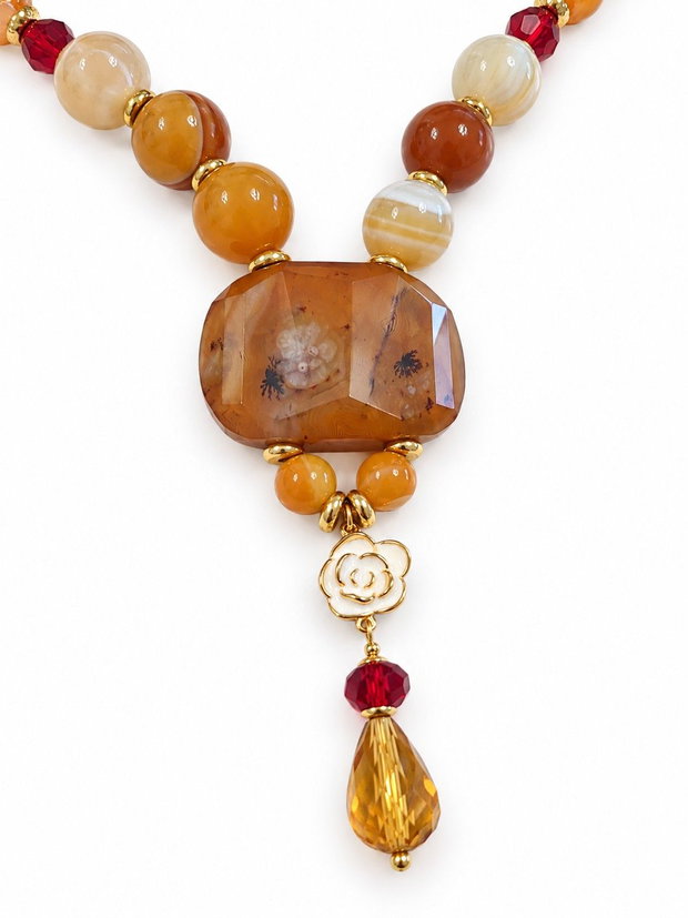 Set bijuterii handmade cu agate-lace
