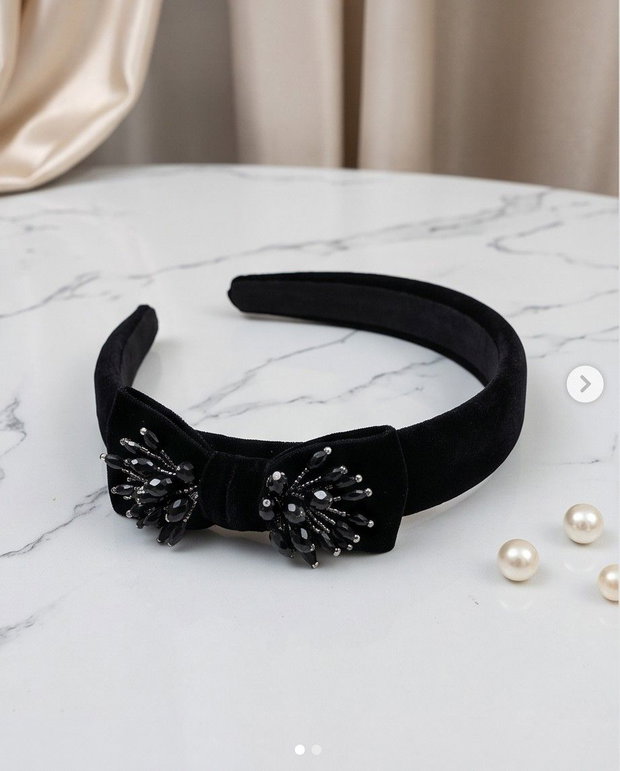 Bentiță - Black Precious Bow