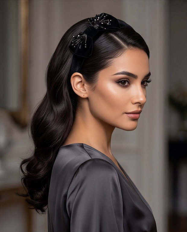 Bentiță - Black Precious Bow