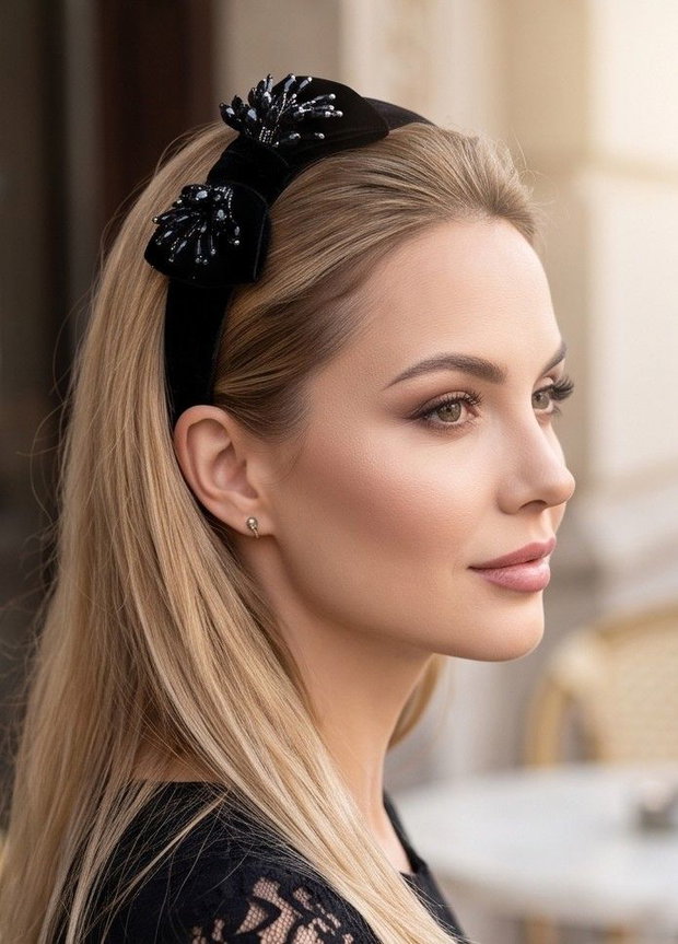 Bentiță - Black Precious Bow