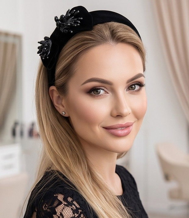 Bentiță - Black Precious Bow