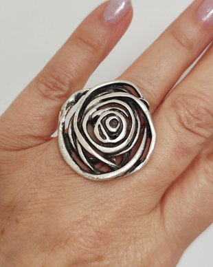 Inel zamac trandafir spiral, Inz117