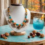 Colier jasp,turquoise ,granat