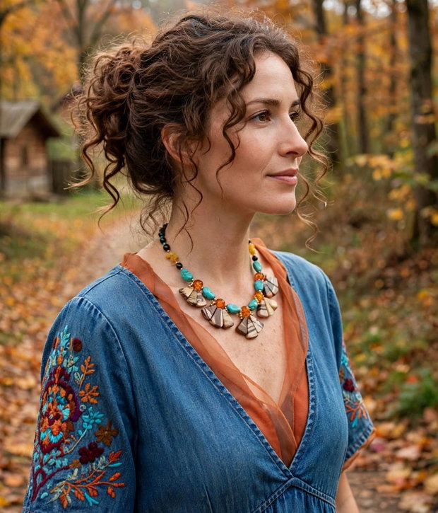 Colier jasp,turquoise ,granat