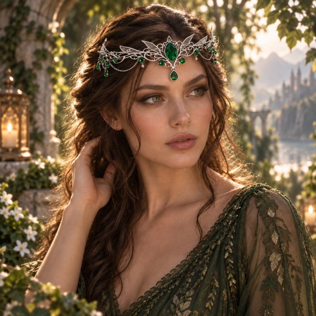 The Sylvan Crown Coroniță Fantasy cu Cristale Swarovski