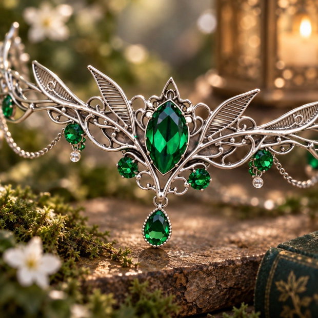 The Sylvan Crown Coroniță Fantasy cu Cristale Swarovski