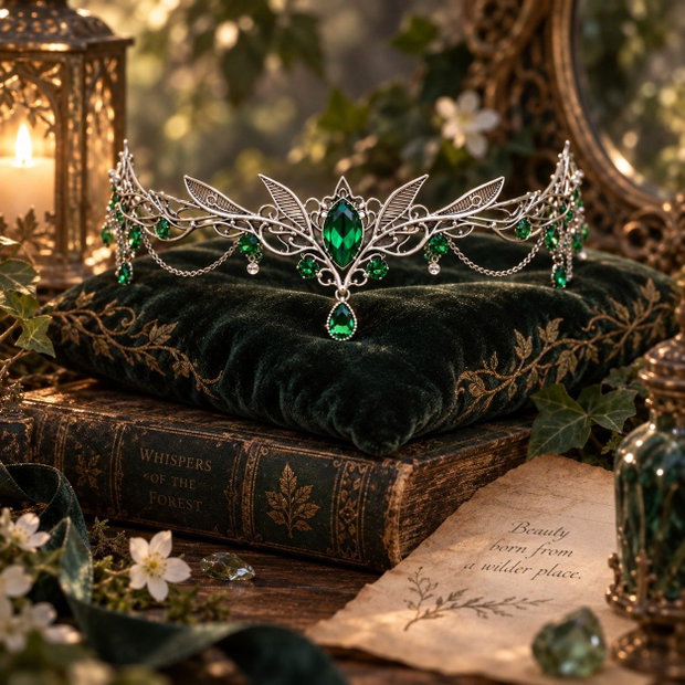 The Sylvan Crown Coroniță Fantasy cu Cristale Swarovski