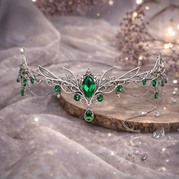 The Sylvan Crown Coroniță Fantasy cu Cristale Swarovski