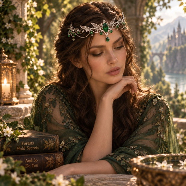 The Sylvan Crown Coroniță Fantasy cu Cristale Swarovski