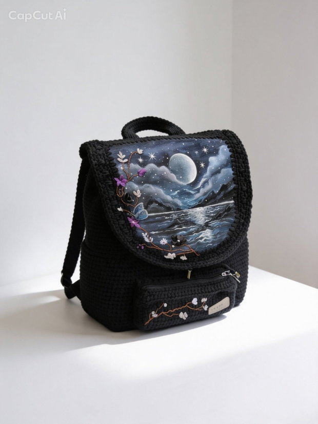 Nocturnă de Obsidian rucsac unicat Flora Obscura