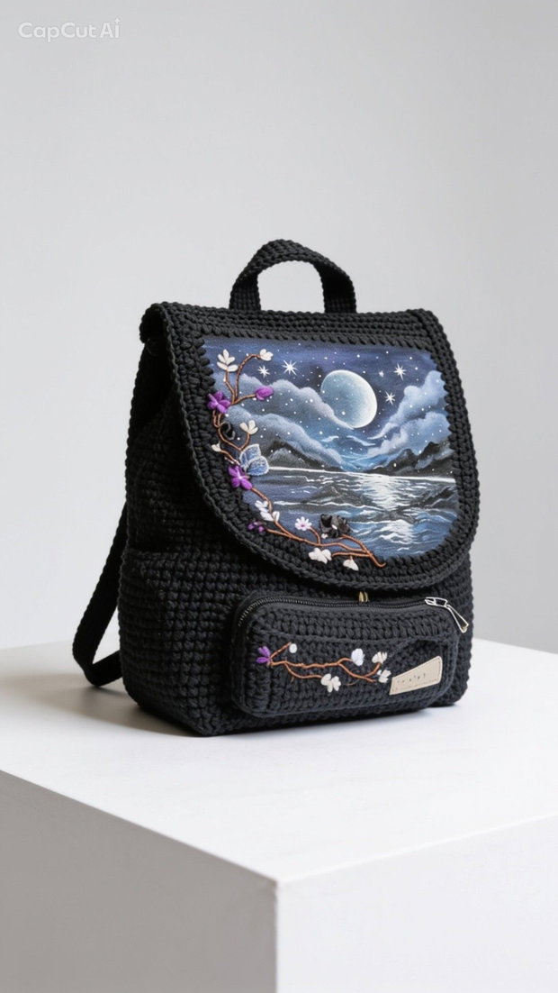 Nocturnă de Obsidian rucsac unicat Flora Obscura