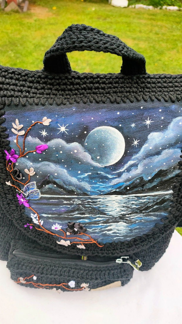 Nocturnă de Obsidian rucsac unicat Flora Obscura