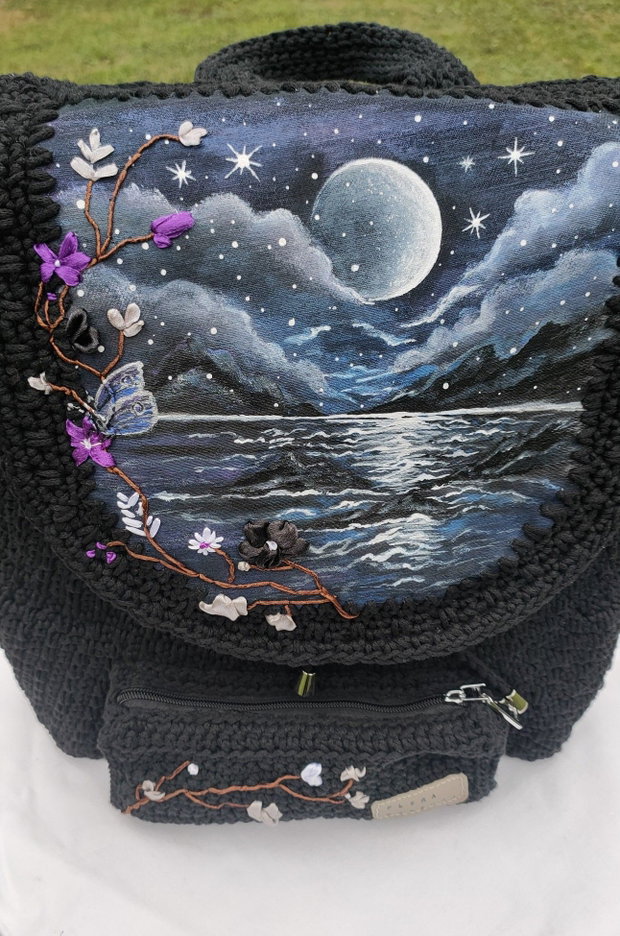 Nocturnă de Obsidian rucsac unicat Flora Obscura