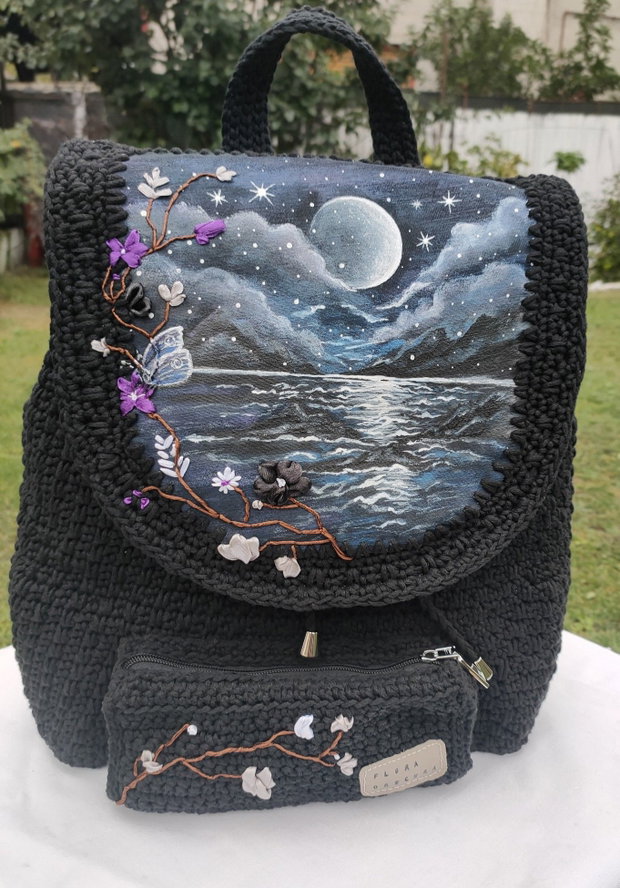 Nocturnă de Obsidian rucsac unicat Flora Obscura