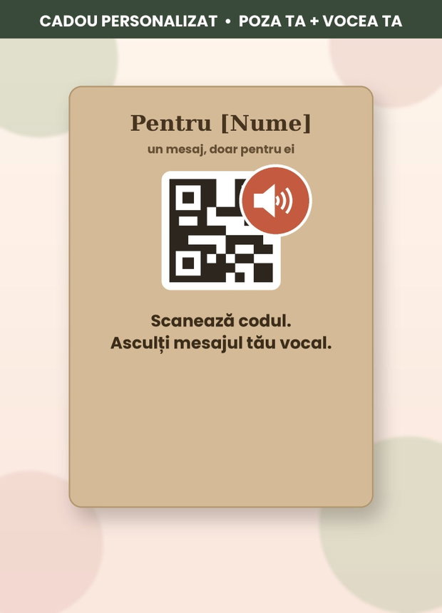 Tablou personalizat cu poza ta si mesaj vocal ascuns in cod QR