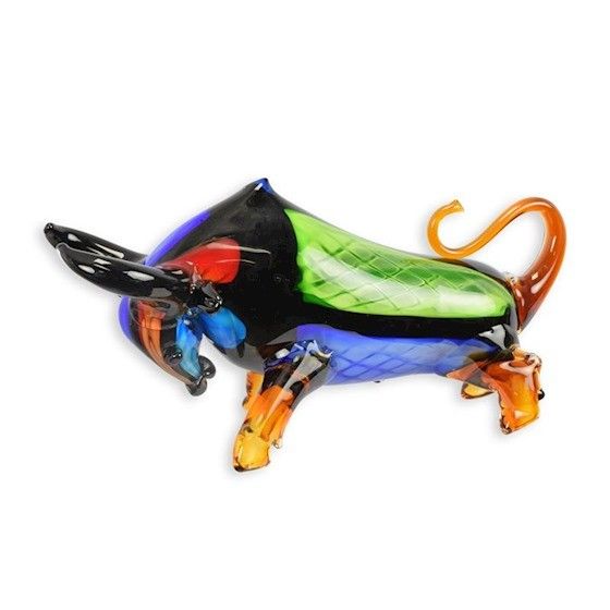 Taur furios-figurina din sticla Murano
