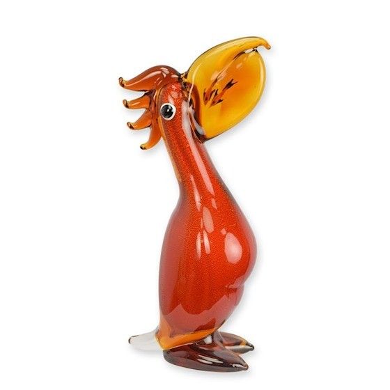 Pelican-figurina din sticla Murano