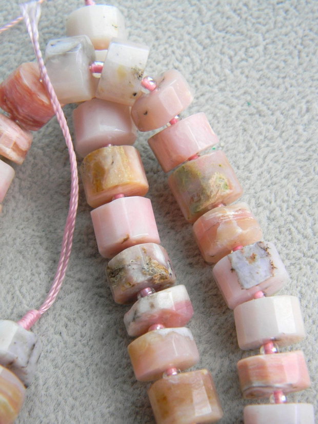 Opal roz rondele fatetate (AI 1)