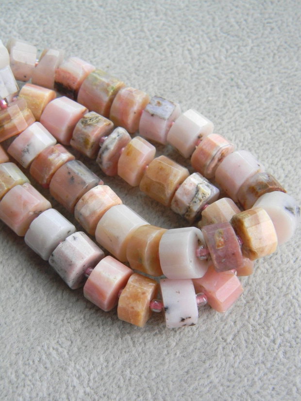 Opal roz rondele fatetate (AI 1)