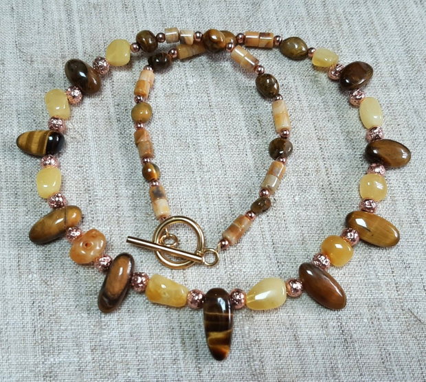 Miere și caramel colier din pietre naturale