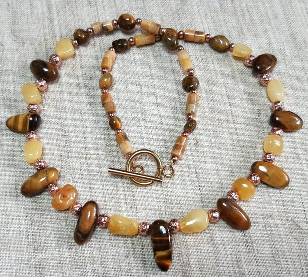 Miere și caramel colier din pietre naturale