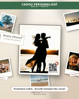Tablou personalizat cu poza ta si mesaj vocal ascuns in cod QR
