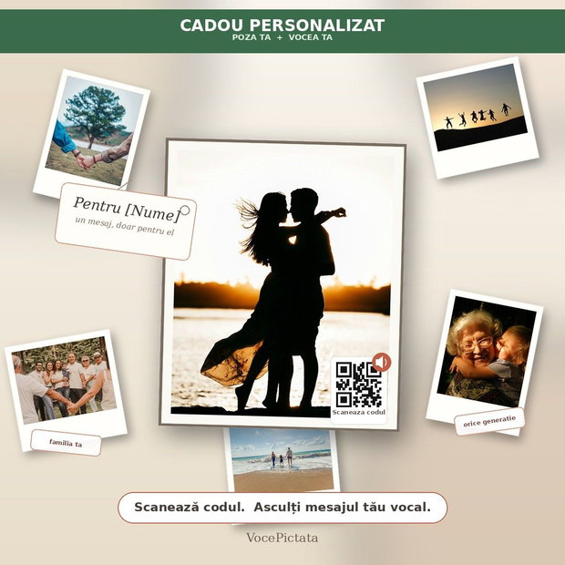 Tablou personalizat cu poza ta si mesaj vocal ascuns in cod QR