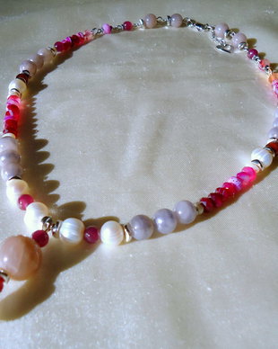 Promotie ! Colier statement cu perle naturale si moon stone