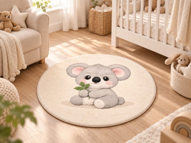 Covor pentru copii tuftat manual model Koala Ø60 cm