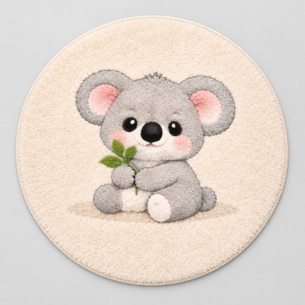 Covor pentru copii tuftat manual model Koala Ø60 cm