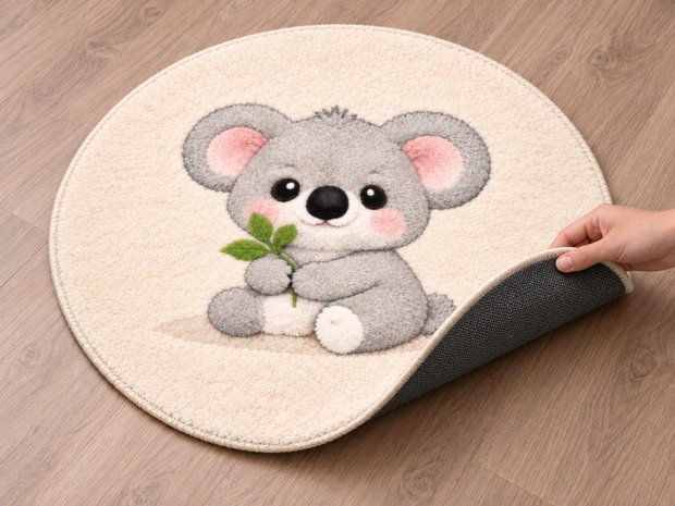 Covor pentru copii tuftat manual model Koala Ø60 cm