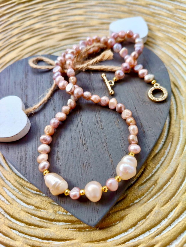 Colier perle de cultura cais / lila / rose & perle Baroc cais