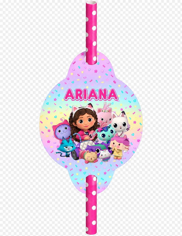 Paie pentru suc decorate Gabbys Dollhouse personalizate