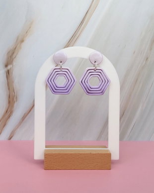 Cercei din lut polimeric LAVENDER ESCAPE #C0002