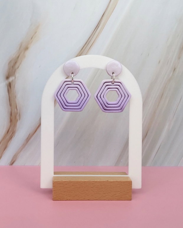 Cercei din lut polimeric LAVENDER ESCAPE #C0002
